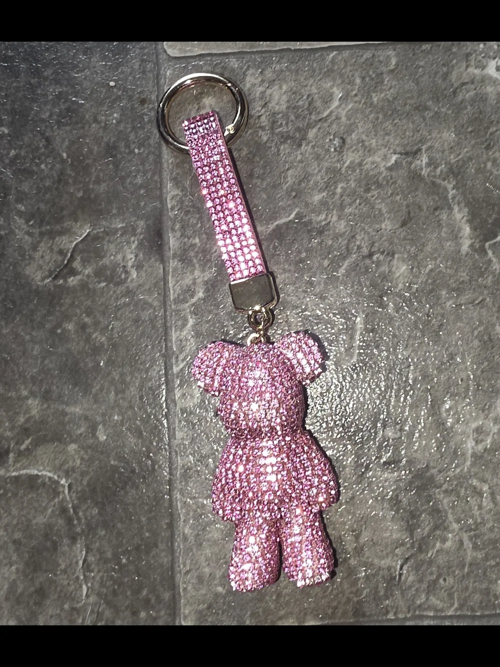 Sparkling Pink Rhinestone Teddy Bear Keychain/ Bag Charm BNIB